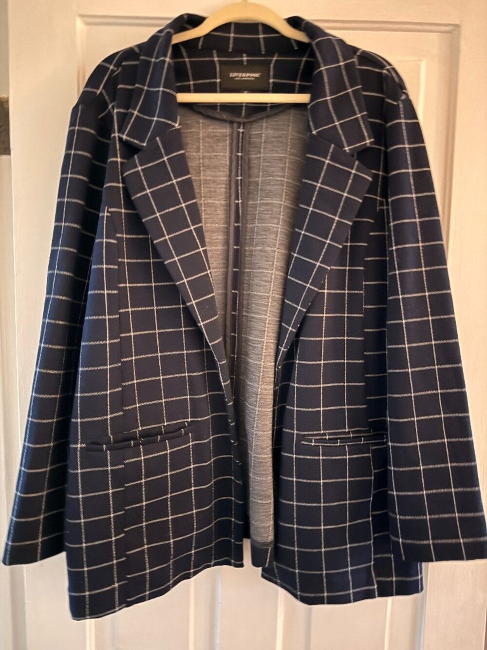 Liverpool London Relaxed Checked Blazer | Navy | Women's 3X